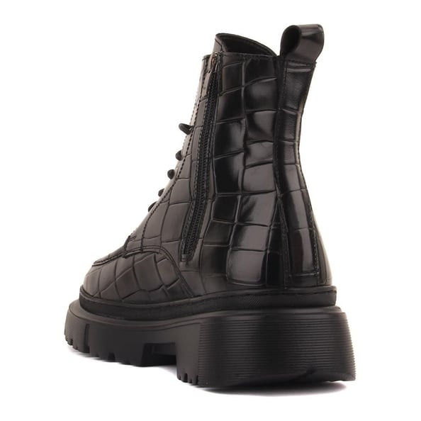 Siyah Croco Deri Erkek Postal Bot Siyah Croco Deri Erkek Postal Bot