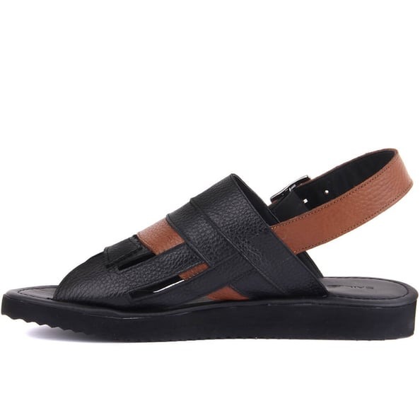 Siyah, Taba Deri Erkek Sandalet Siyah, Taba Deri Erkek Sandalet