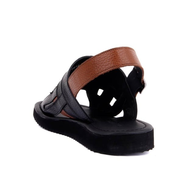 Siyah, Taba Deri Erkek Sandalet Siyah, Taba Deri Erkek Sandalet