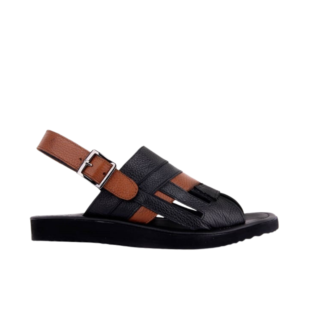 Siyah, Taba Deri Erkek Sandalet Siyah, Taba Deri Erkek Sandalet
