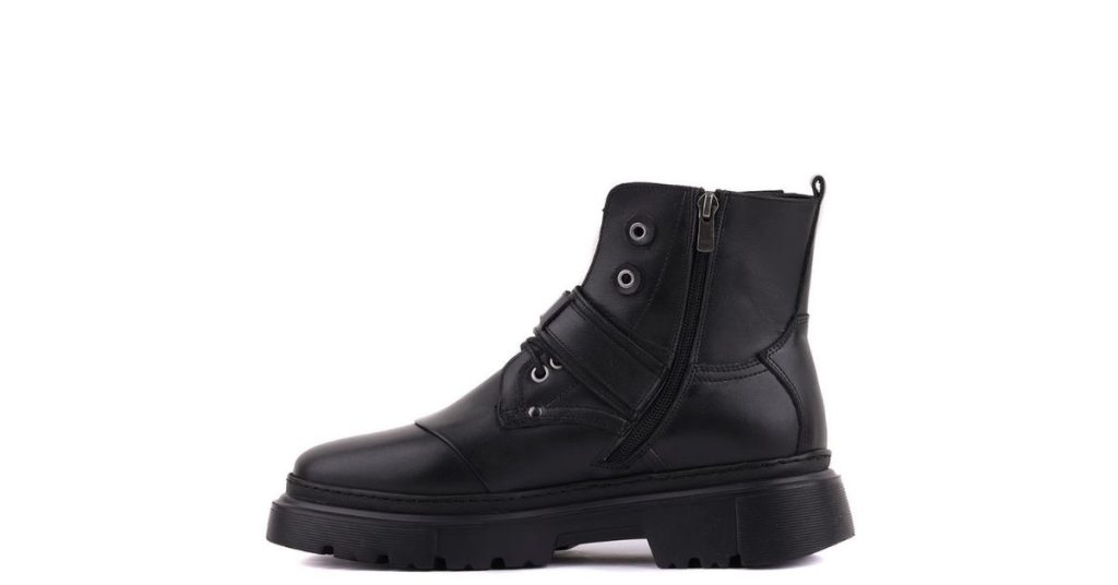 Deri Fermuarlı Erkek Bot